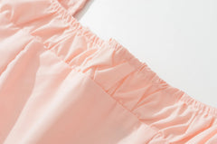 Lunivop Sexy Pink Elastic Strap Tank Dress Ruched Slash Neck Zipper Back Slim Low Waist Hem Swing Midi Long Robe Sleeveless Vestidos
