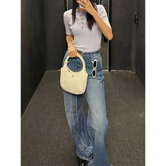 Lunivop Vintage High Waisted Loose Emo Jeans Women's Casual 2000s Pants Baggy Y2K Wide Leg Grunge Japanese Washed Blue Denim Trouser