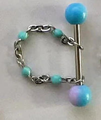 Lunivop Punk Cute Chain Tongue Nail Detachable Drop Beads Acrylic Sweet Piercing Tongue Ring Body Accessories for Men Women