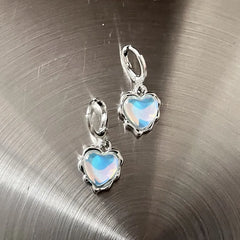 Lunivop New Harajuku Vintage Goth Pink Peach Heart Drop Earrings For Women Grunge Punk Halloween Aesthetic Y2k Fairy Jewelry