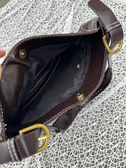 Lunivop Y2k Grunge Brown Shoulder Bags Purse Women New Vintage Patchwork Star Handbag Female Retro Casual Crossbody Tote Bag