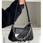 Lunivop High Street Black Shoulder Bags Purse Women Hot Girls Irregular Chain Y2k Handbag Female Fashionable Crossbody Bag Сумка