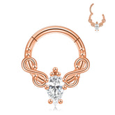Lunivop Stainless Steel Hinge Nose Ring, Premium CZ, Hypoallergenic, Easy Clicker, Day to Night Wear, Gift Ready Jewelry