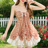 Lunivop Harajuku Sweet Y2k Lolita Lace Dress Women Vintage Bow Ruffle Cake Dress Slim Bandage Dress Japanese Style Fashion Summer