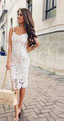 Lunivop Bella Philosophy woman spring sexy embroidery spaghetti strap shirt dress high line strapless sheath dress knee lace party dress