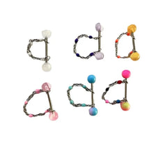 Lunivop Punk Cute Chain Tongue Nail Detachable Drop Beads Acrylic Sweet Piercing Tongue Ring Body Accessories for Men Women