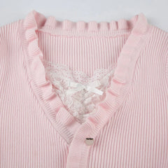 Lunivop Korean Slim All Match Spliced Lace Fake Two Piece Harajuku High Street Commuter Casual Single Breasted Shirts Y2k Punk Clothes