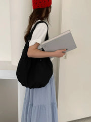 Lunivop Korean Ins Solid Color Nylon Canvas Bags Fashion Versatile Large Capacity Shoulder Bag