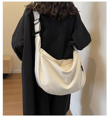 Lunivop Large Capacity Canvas Bag Versatile Niche Design Crossbody College Shoulder Commuting Hobos Bags