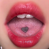 Lunivop Love Tongue Nail Titanium Steel Piercing Jewelry Stainless Steel Peach Heart Tongue Ring industrial piercing Ear Stud