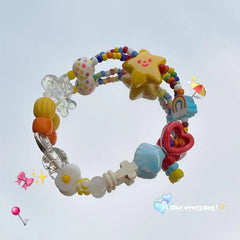 Lunivop Handmade Elastic Rope Beaded Bracelet Wristband Cute Star Stretch Bracelet Jewelry Fashion Accessory for Women Girls