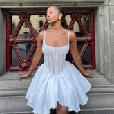 Lunivop Casual Women's Dresses for Parties Mini Sleeveless White Birthday Dress Fashion A Line Sexy Dresses Woman