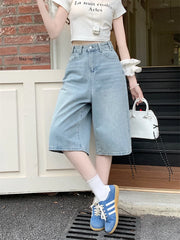 Lunivop Loose Wide Leg Denim Jeans Women's High Waist Seven-Foot Waed Jeans American Retro Sle plus Size Summer Wear