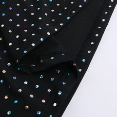 Lunivop Glitter Hollow Out See-Through Maxi Dress Female Sexy Lace-Up Club High Waist Patchwork Sparkle Bandage Women Long Dress