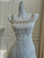 Lunivop Sequin Mesh Hollow Strapless Dresses For Women Slash Collar High Waist High Waist Elegant Dress Female Spring 2025