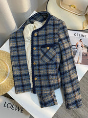 Lunivop Thick Warm Elegant Tweed Jacket Women Slim Vintage Long Sleeve Winter Coat Korean Casual O Neck Female Retro Sweet Tops New