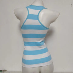 Lunivop Summer Dopamine Sweet Spice Girls Sling Vests Casual Personalized Stripe Slim Tanks All-match Panelled Fashion New Tees