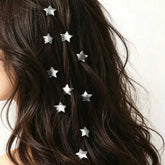 Lunivop 10Pcs Fashion Star Shaped Hair Clips For Women Sweet Textured Five Pointed Star Braid Hair Clips Hair Accessories