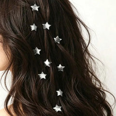 Lunivop 10Pcs Fashion Star Shaped Hair Clips For Women Sweet Textured Five Pointed Star Braid Hair Clips Hair Accessories