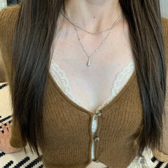 Lunivop New Fashion Cute Sweet Zirconia Cross Bow Pendant Necklace for Women Girls Dainty Layered Choker Necklace Party Jewelry Gift