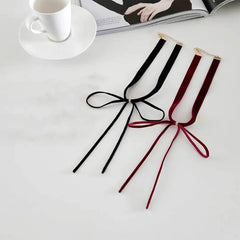 Lunivop New Trendy Simple Black Red Bow Necklace for Women Exquisite Velvet Choker Sweet Elegant Party Jewelry Girlfriend Gifts