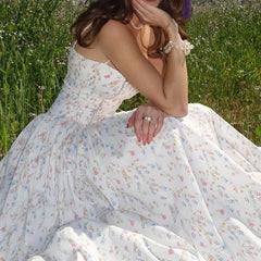 Lunivop Elegant Slim Pleated Print Sleeveless Maxi Dresses Aesthetic Off Shoulder Spaghetti Strap Dress Women Party Vestidos