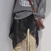 Lunivop Korean Style Irregular Skirt Women Sweet Lace Up Black Short Skirts Elegant Fashion Solid Streetwear Fart Curtain Skirt