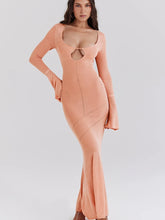 Lunivop Knitted Sexy Hollow Out Women Maxi Dress Long Sleeve High Waist Dress Female Summer Holiday Slim Elegant Beachwear