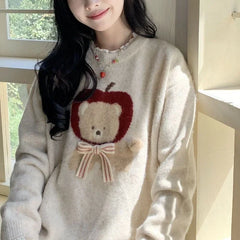 Lunivop Deeptown Kawaii Sweaters Cartoon Women Harajuku Sweet Knitted Pullovers Autumn Winter Fashion Oversize Cute Aesthetics Sweaters