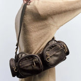 Lunivop Vintage Brown Handbag Purse Women New Hot Girls Leather Soft Pocket Y2k Bags Ladies Retro Shoulder Bag 2025 Aesthetic