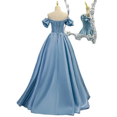 Lunivop Customized Princess Blue Evening Dress Sweet Memory Sexy Girl Off The Shoulder Gown Lace Up Corset Back Prom Dresses