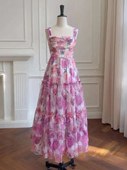 Lunivop Printing Design Women's Long Dresses Slash Collar High Waist Sleeveless Elegant Dress Female Summer 2025 New