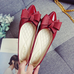 Lunivop Summer Fashion Women's Flat Shoes Red Woman Flats Casual Loafers Soft Slip On Bow-knot Pointed Toe Daily Flat Big Size 43