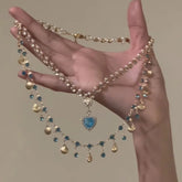 Lunivop Pearls Shell Heart Fairycore Choker Necklace Y2K Pixie Fairycore Cottagecore Necklace