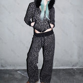 Lunivop 2000s European American High street HipHop Punk Rock Aesthetic Zipper Autumn Winter Trendy Female long sleeve Hoodie Pants Set