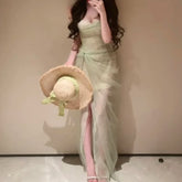 Lunivop Fashion Women Dress Sleeveless Strapless Solid Color Female Summer Evening Party Dresses New Tide