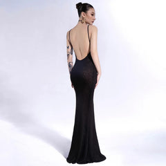 Lunivop Backless See Through Sleeveless Sexy Elegant Party Summer Women'S Dresses Y2K Maxi Solid Casual Evening Korean Clothing