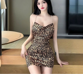 Lunivop Vintage Sexy Dresses Women Sleeveless Leopard Printed Slim Backless Summer Fashion Party Mini Dress Female Club