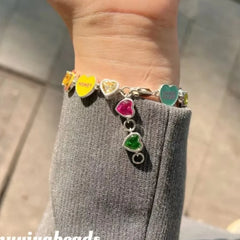 Lunivop Fashion Color Love Drop Oil Enamel Bracelet Female INS New Design Cute Heart Candy Color Bracelet