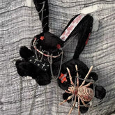 Lunivop Gothic Punk Y2k Backpack Women Hot Girls Rabbit Plush Chain Mini Backpacks Female Dark Casual Crossbody Bags Aesthetic