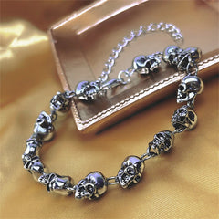 Lunivop New Fashion Vintage Ancient Silver Skull Bracelet for Women Men Niche Design Punk Party Jewelry Gifts