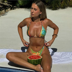 Lunivop Tropical Floral Print 2 Pieces Bikinis Set Bathing Suit Women Summer Outfits Sexy Beach Swimwear Suits Woman