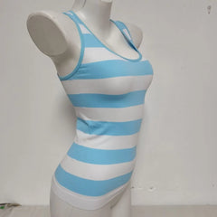 Lunivop Summer Dopamine Sweet Spice Girls Sling Vests Casual Personalized Stripe Slim Tanks All-match Panelled Fashion New Tees