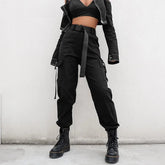 Lunivop Big Pockets Cargo Pants Women Elastic High Waist Loose Streetwear Summer Pant Baggy Tactical Trouser Hip Hop Joggers Pants