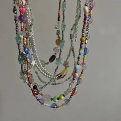 Lunivop Y2K Candy Color Beads Neck Lace Choker For Girl Child Cute Gift Accessories For Holiday Parties