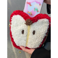 Lunivop Christmas Red Y2k Crossbody Bag Women Versatile Plush Lamb Wool Cute Apple Bags Ladies Harajuku Aesthetic Handbag Gift