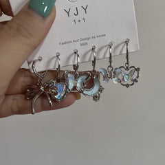 Lunivop New Y2K Irregular Pentagram Earrings set Women's Sweet Cool Hottie Fashion Star Tassel Earring Party Jewelry Gifts