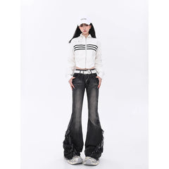 Lunivop High Waist Women Black Jeans American Fashion Streetwear Wide Leg Jean Female Trouser Vintage Y2K NEW Straight Baggy Denim Pants