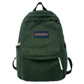Lunivop Corduroy Backpacks Solid Color Green School Bags For Teenage Girls Simple Soft Cloth Satchels 100% Cotton Korea Packages