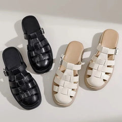 Lunivop Women Sandals Woman Summer Hollow Out Roman Slippers New Gladiator Beach Flats Ladies Thick Sole Footwear Zapatos De Mujer